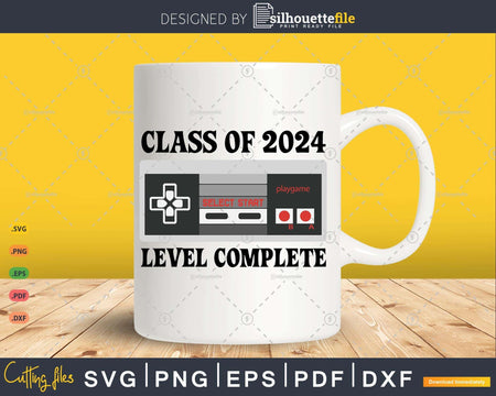 Class Of 2024 Level Complete Senior Graduation Gamer Grad