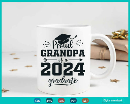 Class of 2024 Svg Proud Grandpa Senior Graduate Fathers day