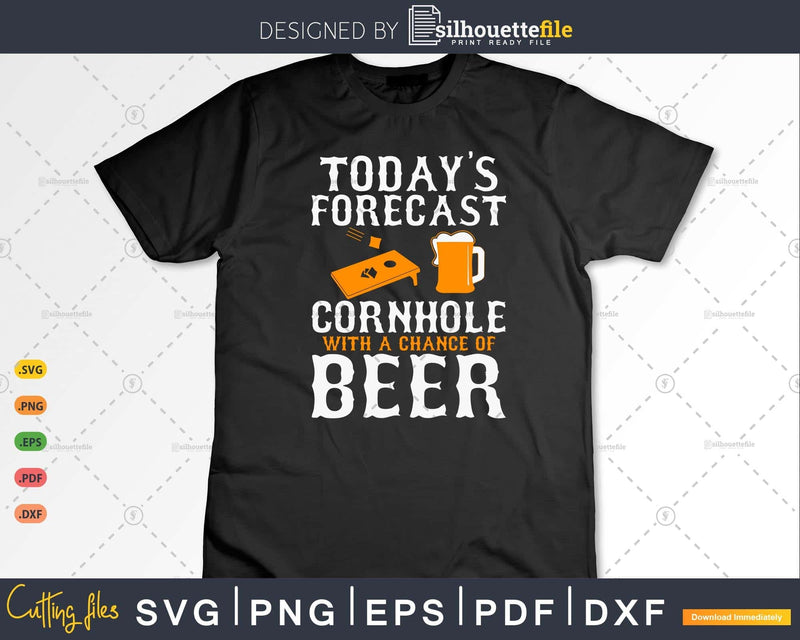 Cornhole Funny Forecast Bean Bag and Beer Svg Dxf Png