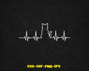 Cute Cat Heartbeat Svg Png Funny Lover Digital Cut Files