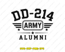 DD-214 U.S. Army Alumni SVG PNG Digital Art Cut File