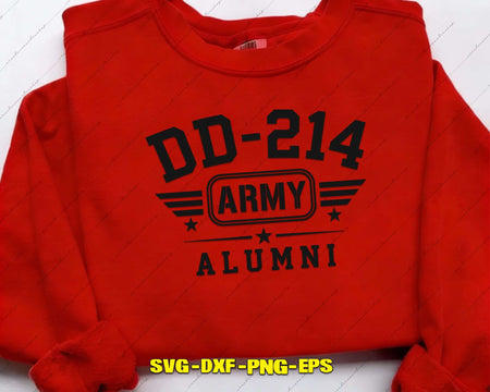 DD-214 U.S. Army Alumni SVG PNG Digital Art Cut File