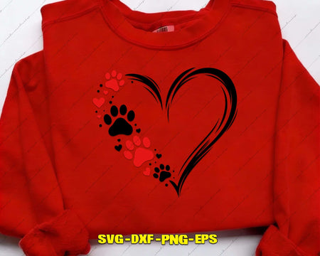 Dog Love SVG PNG Digital Art Cut File for Cricut