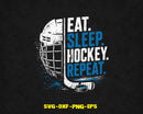 Eat Sleep Hockey Repeat SVG Cut File for Cricut Silhouette