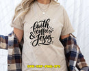 Faith Coffee and Jesus SVG Png Art Files for DIY Crafts