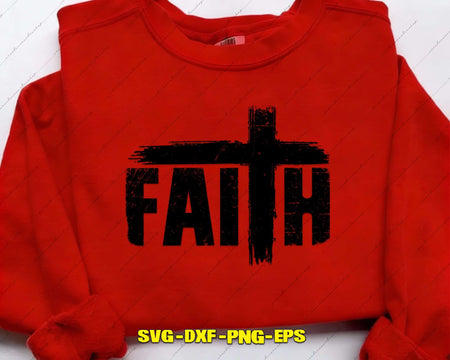 Faith Cross SVG PNG Christian Cricut Digital Files