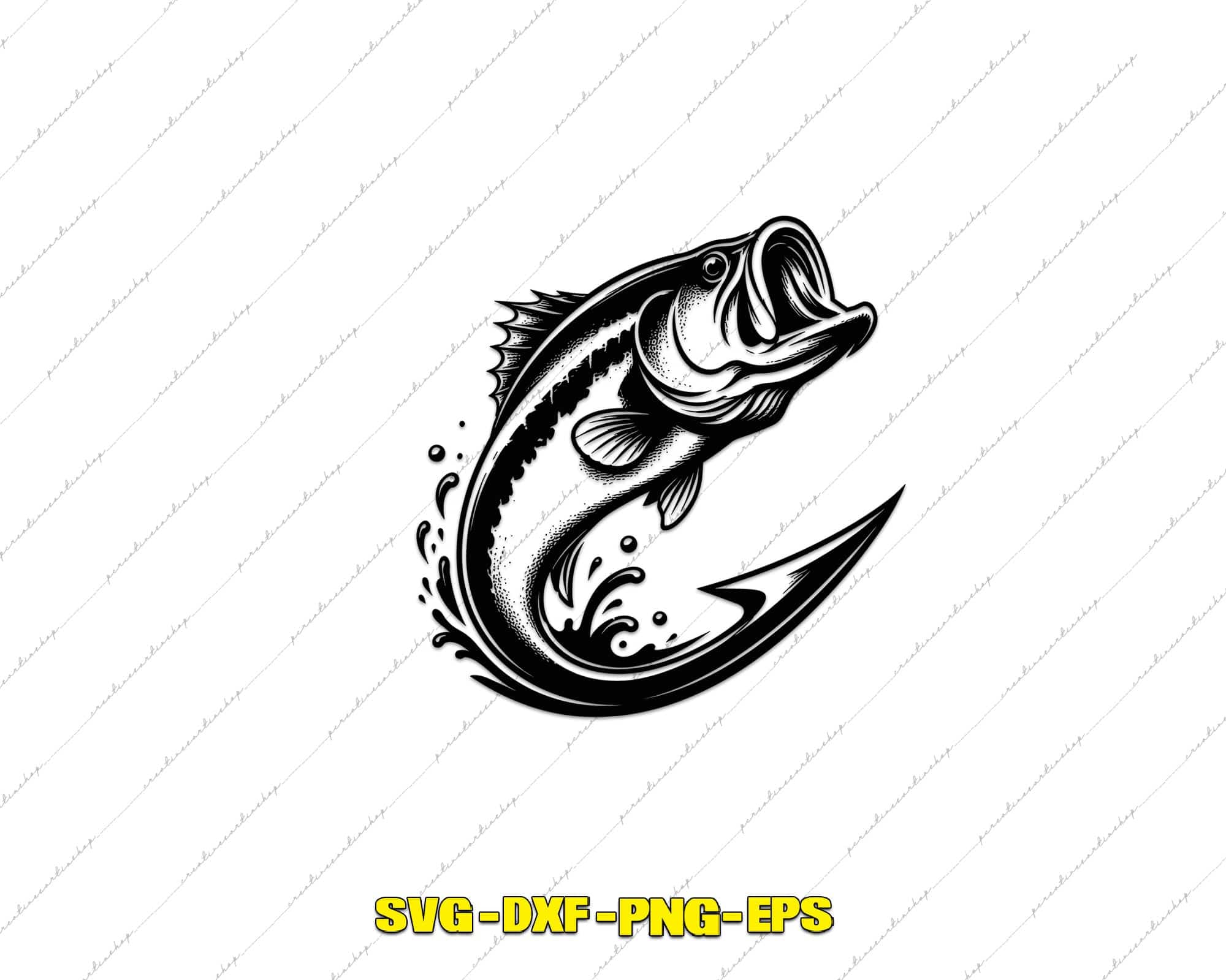 Fish Hook Minimal Art Cool Fishing Lover SVG Cut File