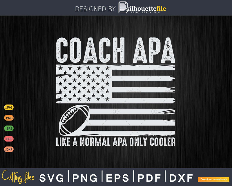 Football Coach Apa Like A Normal Only Cooler USA Flag