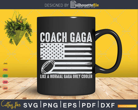 Football Coach Gaga Like A Normal Only Cooler USA Flag