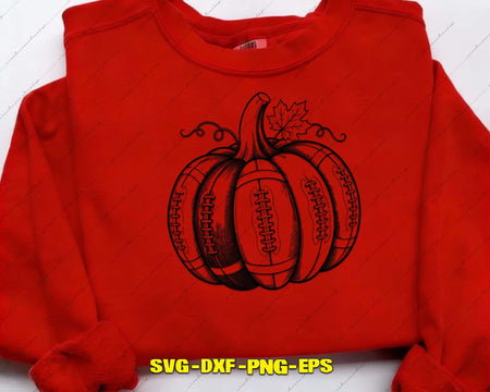 Football Fall Pumpkin SVG Autumn Sports Cut Files