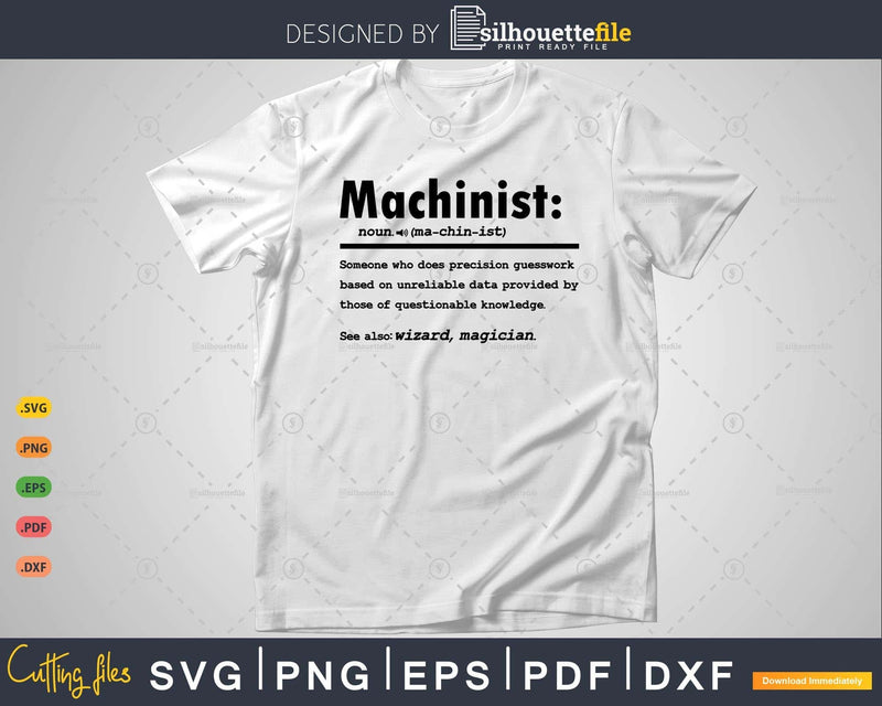 Funny Machinist Definition Graduation Gift