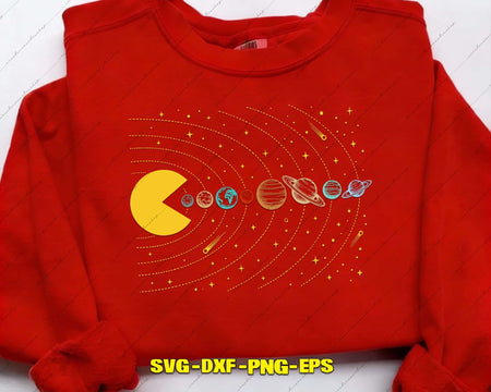 Funny Space Video Game SVG Solar System Cut File
