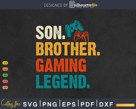 Funny Video Gamer Son Brother Gaming Legend Svg T-shirt