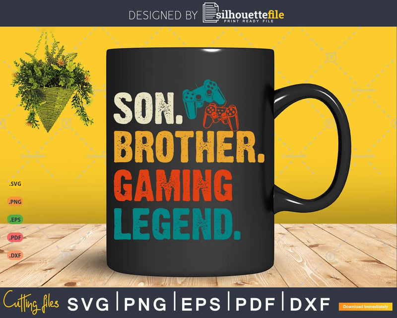 Funny Video Gamer Son Brother Gaming Legend Svg T-shirt