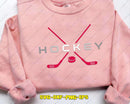 Hockey Split Crossed Sticks And Puck Logo Monogram SVG PNG