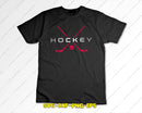 Hockey Split Crossed Sticks And Puck Logo Monogram SVG PNG