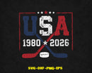 Hockey USA Retro 1980 2026 Vintage Svg Png Cut Files