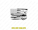 Hunting Fishing Shirt USA Flag SVG Cut File for Cricut