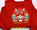 I Do What Want Retro Vintage Cats Lover Svg Png Digital