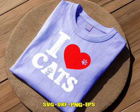 I Heart Cats Love Svg Png Digital Cut Files
