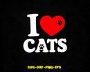 I Heart Cats Love Svg Png Digital Cut Files