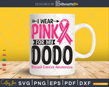 I wear Pink for my Dodo Grandma Svg T-shirt Design