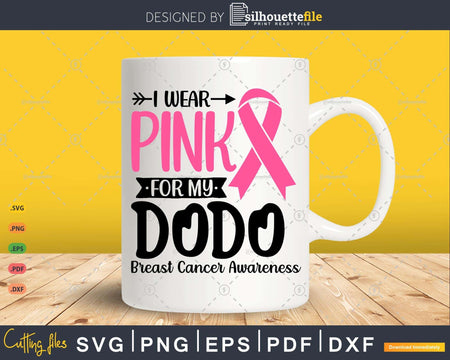 I wear Pink for my Dodo Survivor Svg T-shirt Design