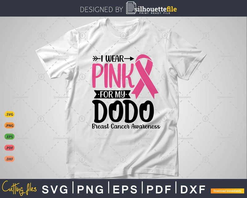 I wear Pink for my Dodo Survivor Svg T-shirt Design