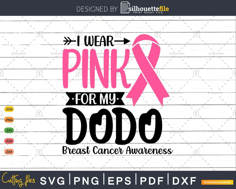 I wear Pink for my Dodo Survivor Svg T-shirt Design