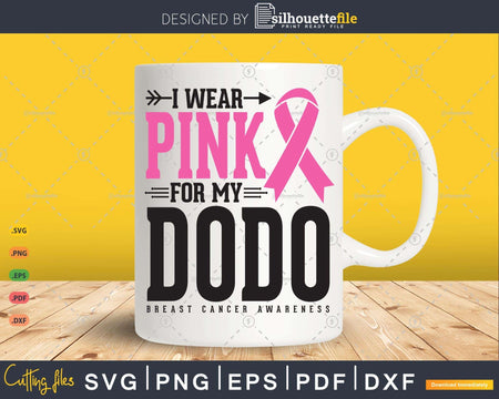 I wear Pink for my Dodo Svg T-shirt Design