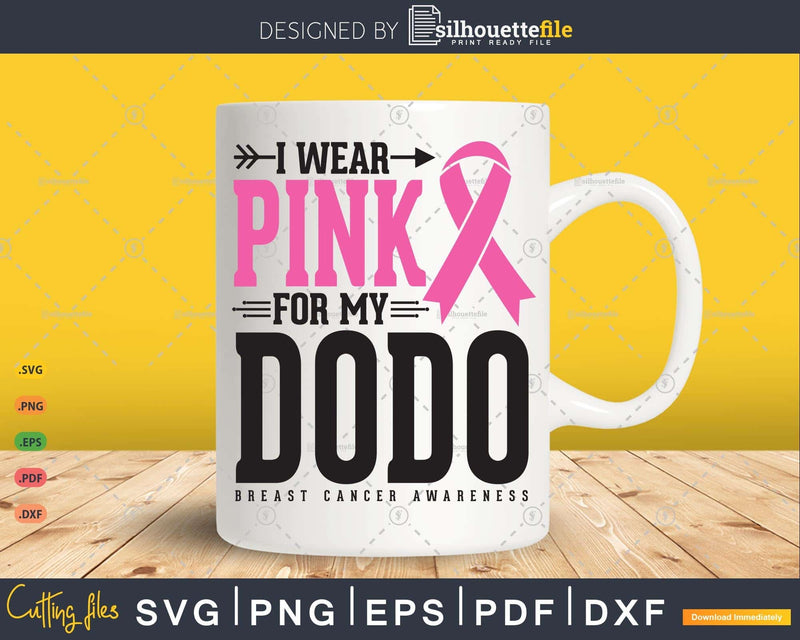 I wear Pink for my Dodo Svg T-shirt Design