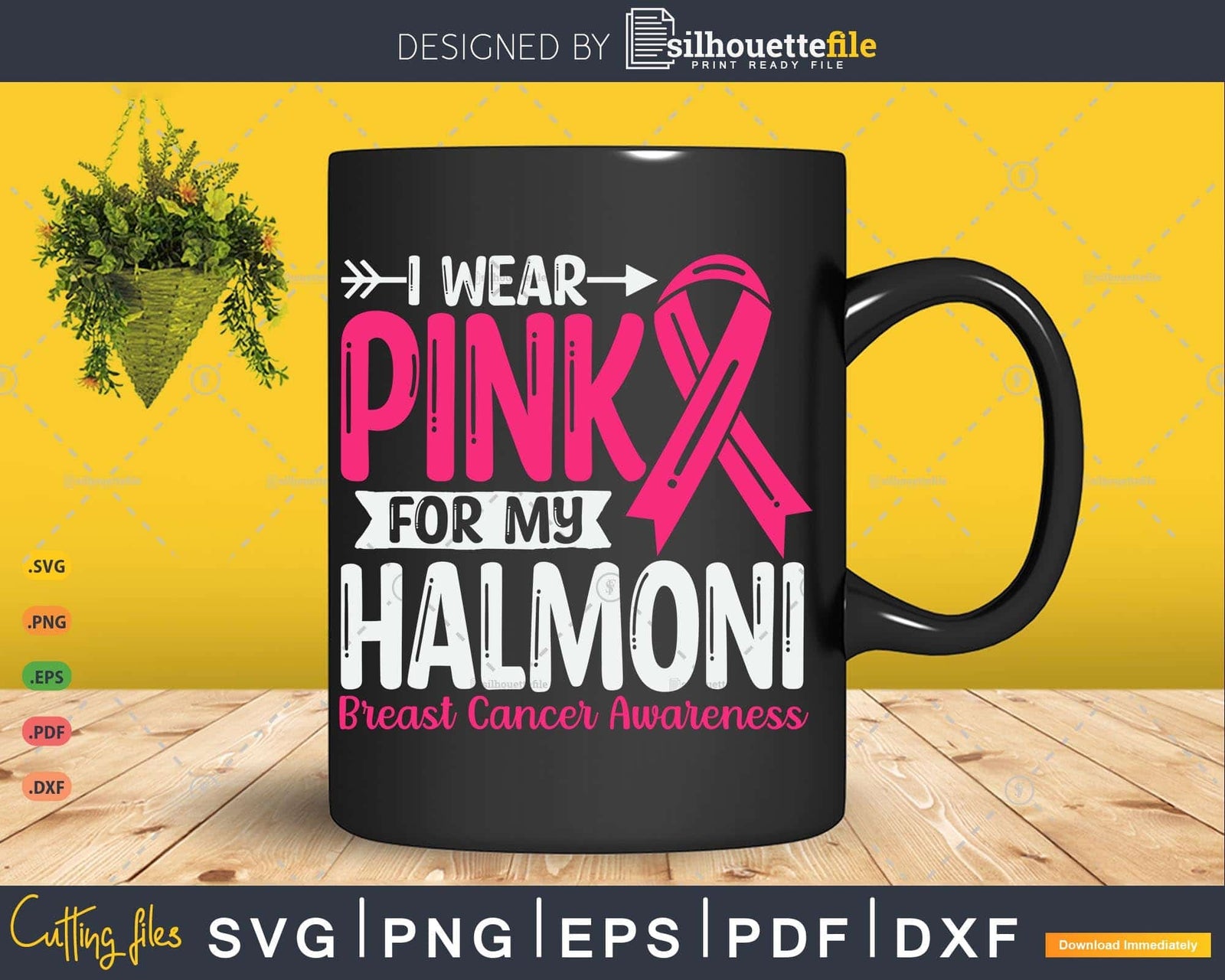 I wear Pink for my Halmoni Svg & Png | Silhouettefile
