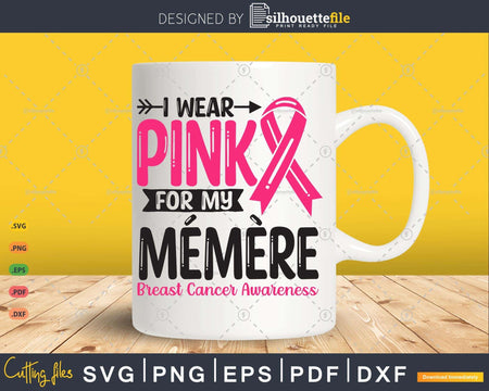 I wear Pink for my Mémère Grandma Svg T-shirt Design