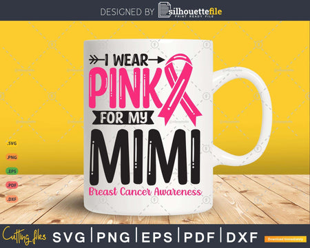 I wear Pink for my Mimi Grandma Svg T-shirt Design