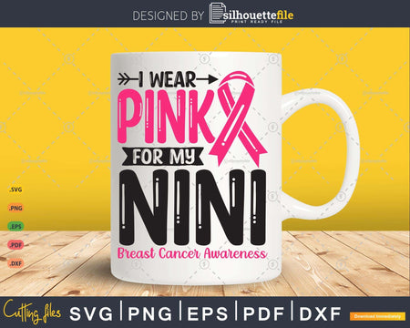 I wear Pink for my Nini Grandma Svg T-shirt Design