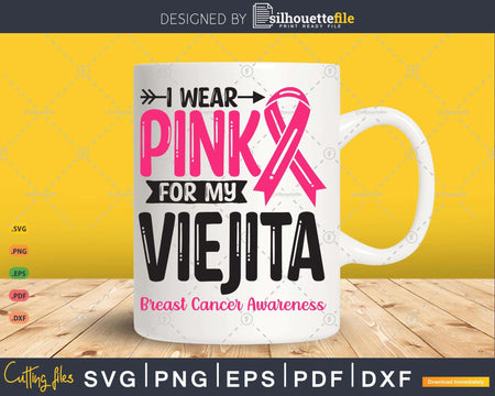I wear Pink for my Viejita Grandma Svg T-shirt Design