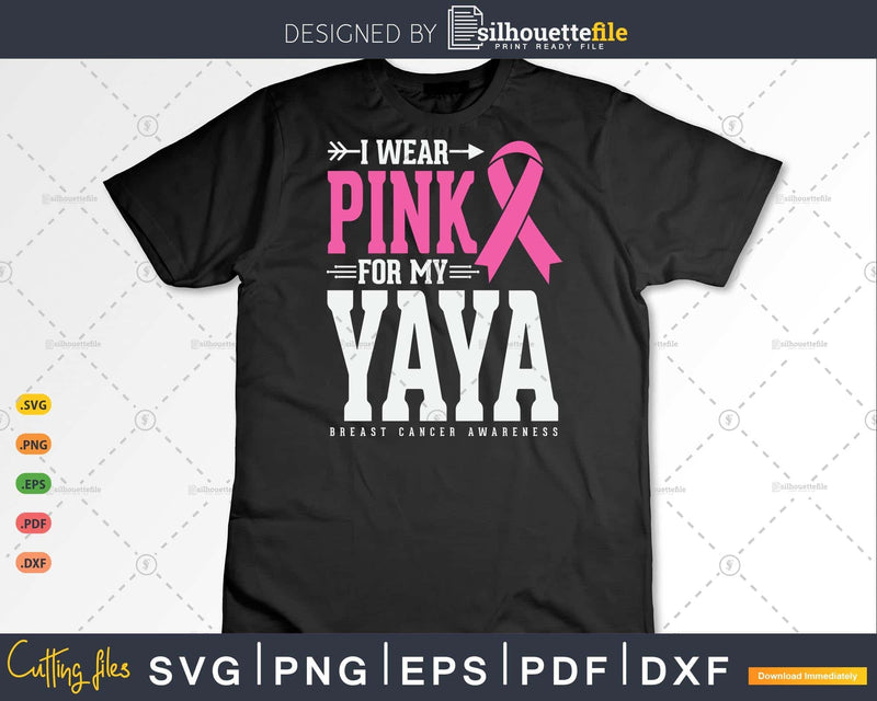 I Wear Pink for My Abue Breast Cancer SVG & PNG - Buy t-shirt designs