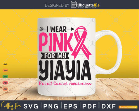 I wear Pink for my YiaYia Grandma Svg T-shirt Design