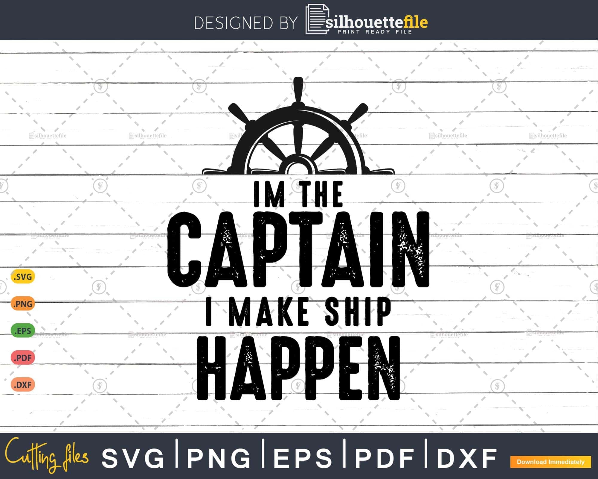 I'm the Captain I Make Ship Happen Funny Boating Gift Boat Svg ...