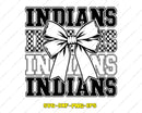 Indians Mascot School Spirit Pearl Bow Design SVG PNG