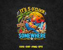 It’s 5 O’clock Somewhere Parrot Sunset Drinking Svg Png
