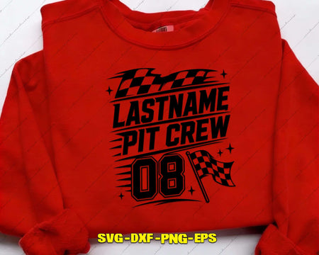 Lastname Racing Pit Crew SVG Cut File for Cricut Silhouette