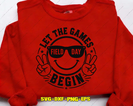 Let the Games Begin Smiley Face SVG Png Digital Cut File