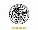 Limited Vintage 1966 Edition SVG PNG Digital Art Cut File