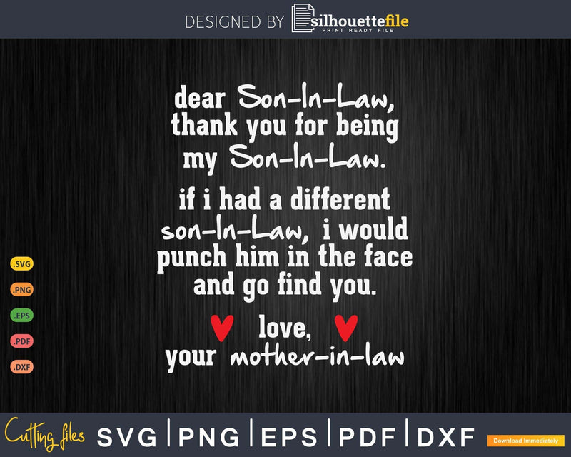 Love Your Mother-In-Law Svg Mug Son-In-Law Gift