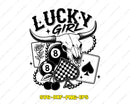 Lucky Country Girl Western 8-Ball SVG Poker Cut Files