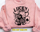 Lucky Country Girl Western 8-Ball SVG Poker Cut Files
