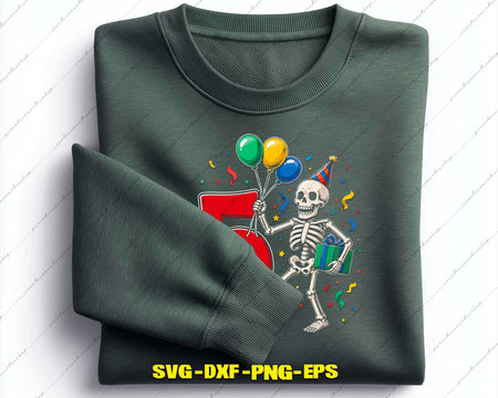 My 5th Birthday Skeleton Halloween 5 Year Old Svg Png Cut
