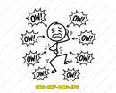 Ow Stick Figure SVG Funny Humor Cut File