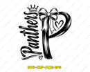 Panthers Pearl Bow Design SVG PNG Cricut Files